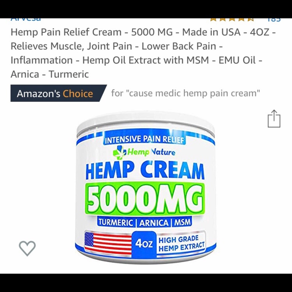 NEW Hemp Pain Relief Cream 1500MG 4OZ Made in USA